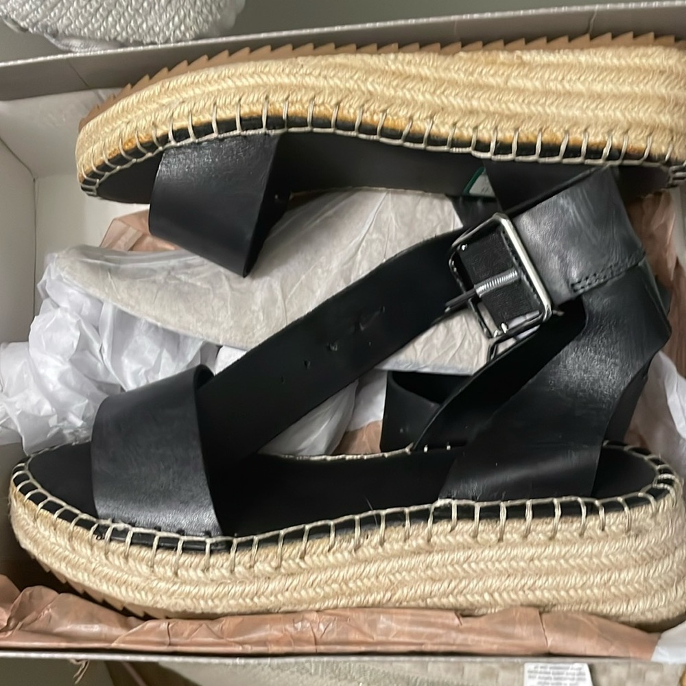 FrancoSarto black wedge sandals